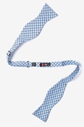 Chrome Plaid Blue Self-Tie Bow Tie Photo (1)