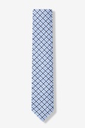 Chrome Plaid Blue Skinny Tie Photo (1)