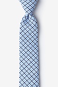 Chrome Plaid Blue Skinny Tie Photo (0)