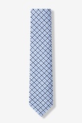 Chrome Plaid Blue Skinny Tie Photo (1)