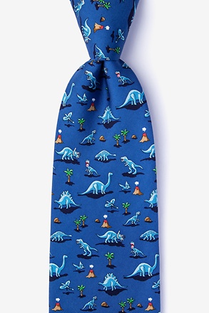 _Blue Classic Jurassic Extra Long Tie_