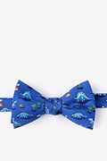 Blue Classic Jurassic Self-Tie Bow Tie Photo (0)