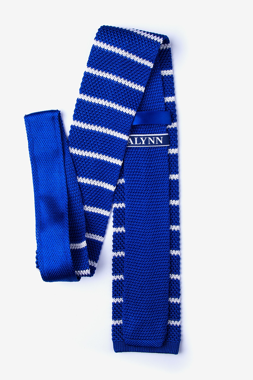 Briton Stripe Blue Knit Tie Photo (1)
