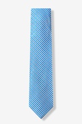 Checked Plaid Blue Skinny Tie Photo (0)