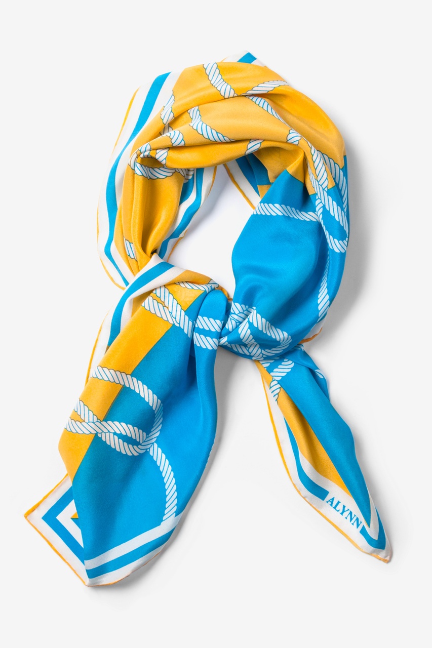 Feeling Knotty Blue Square Scarf Photo (0)
