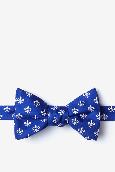 Blue Silk Fleur Crazy Self-Tie Bow Tie