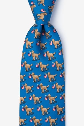 In Dog We Trust Blue Tie