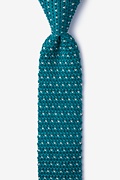 Laos Blue Knit Skinny Tie Photo (0)