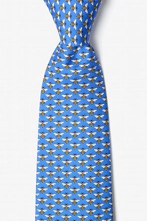 Micro Bees Blue Tie