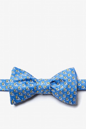 Micro Sailboats Blue Self-Tie Bow Tie