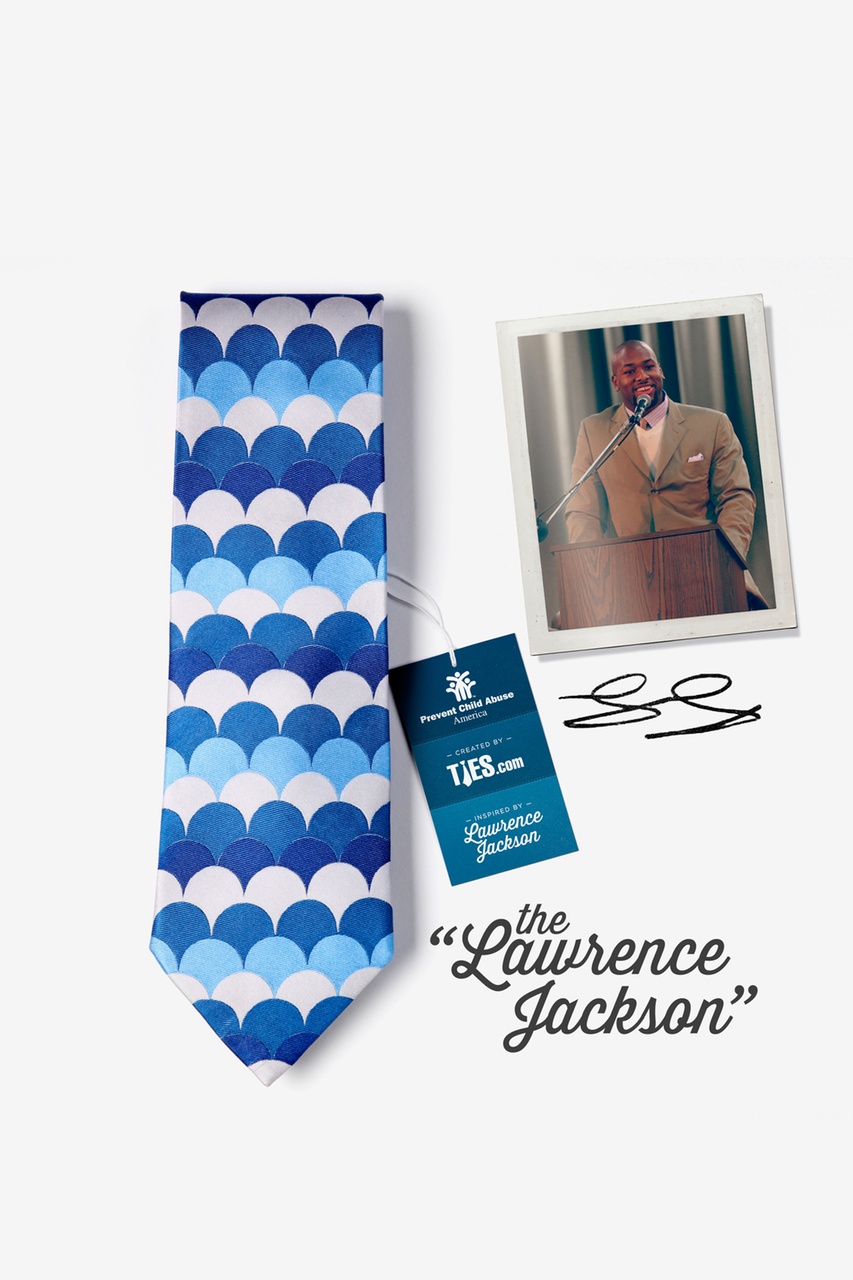 PCAA x Lawrence Jackson Blue Extra Long Tie Photo (2)