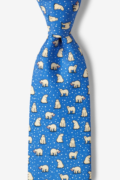 Blue Polar Bears Silk Tie | Animal Neckties | Ties.com