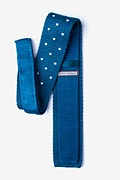 Polka Dot Blue Knit Tie Photo (1)