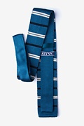 Roman Stripe Blue Knit Tie Photo (1)