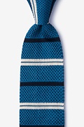 Roman Stripe Blue Knit Tie Photo (0)