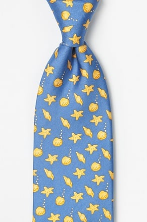 Seashells Blue Tie