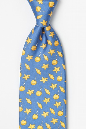 Seashells Blue Tie