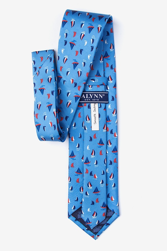 Blue Smooth Sailing Tie Sailboat Tie