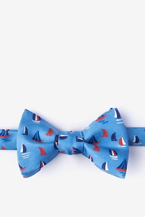 Smooth Sailing Blue Self-Tie Bow Tie