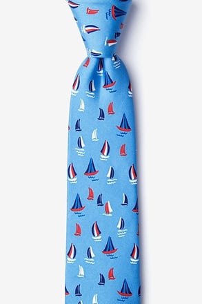 Smooth Sailing Blue Skinny Tie