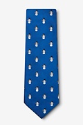 Snowman Print Blue Extra Long Tie Photo (1)