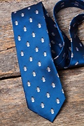 Snowman Print Blue Extra Long Tie Photo (3)