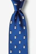 Snowman Print Blue Extra Long Tie Photo (0)