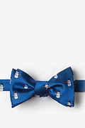 Snowman Print Blue Self-Tie Bow Tie Photo (0)