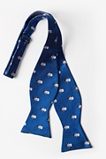 Snowman Print Blue Self-Tie Bow Tie Photo (1)