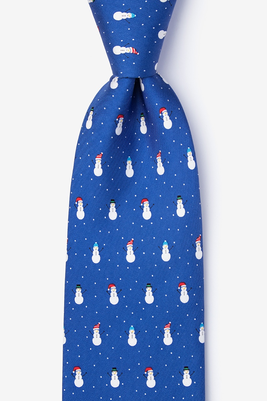 Snowmen in the Snow Blue Extra Long Tie Photo (0)