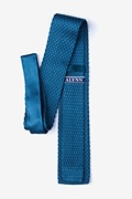 Textured Solid Blue Knit Tie Photo (1)