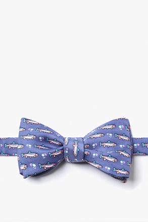 Trout & Fly Blue Self-Tie Bow Tie