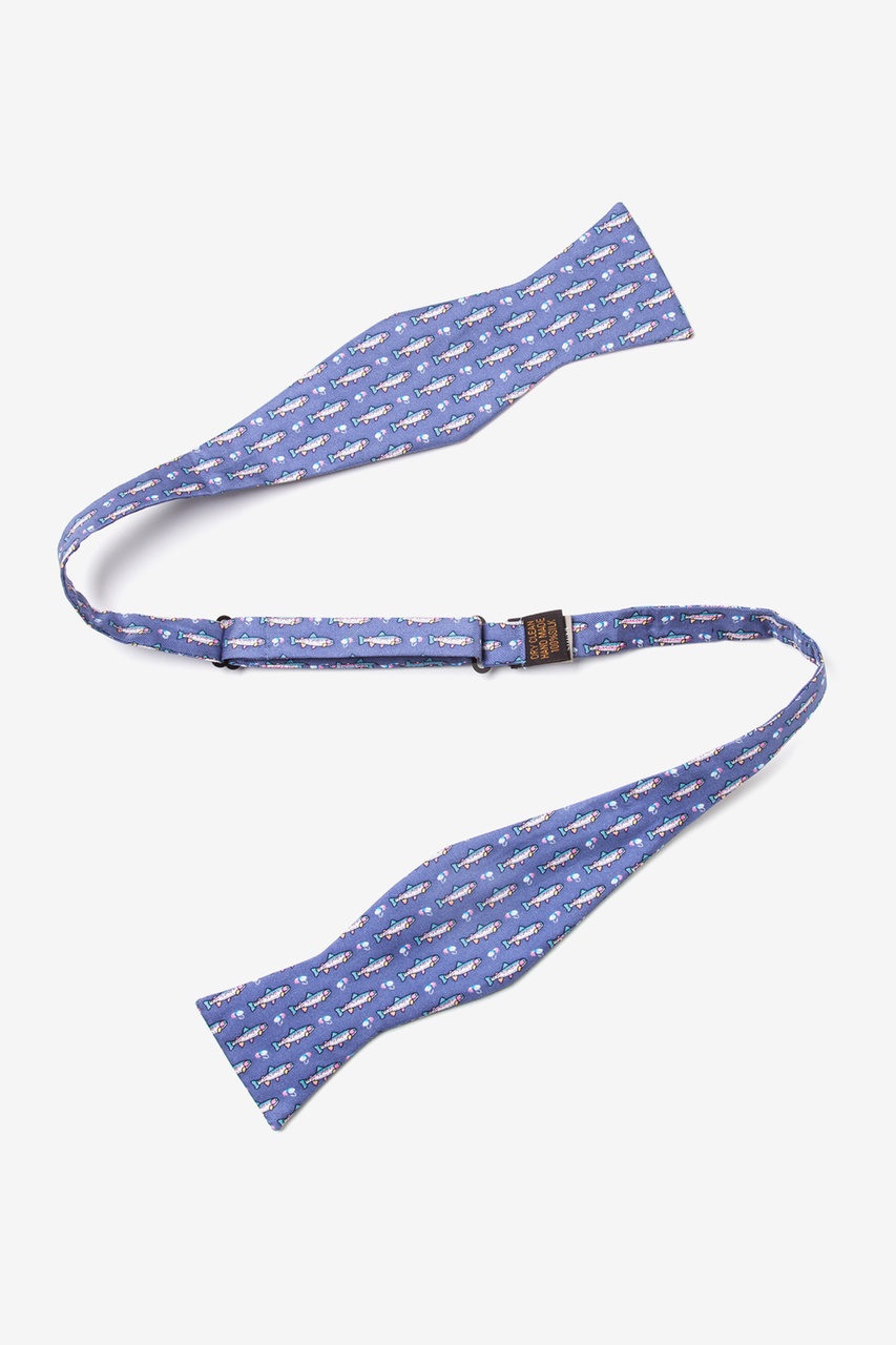 Trout & Fly Blue Self-Tie Bow Tie Photo (1)