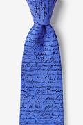 U.S. Presidential Signatures Blue Extra Long Tie Photo (0)