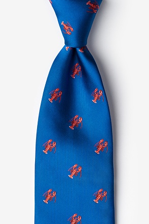 _Will Work for Lobster Blue Tie_