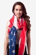 Red Rustic American Flag Scarf Photo (0)