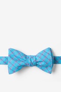 Bright Blue Stuart Check Self-Tie Bow Tie Photo (0)