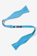 Bright Blue Stuart Check Self-Tie Bow Tie Photo (1)