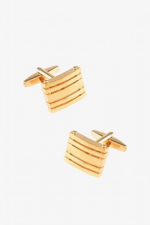 Solid Fence Bright Gold Cufflinks