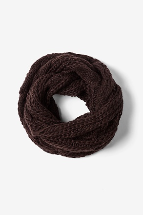 Brown Geneva Cable Knit Infinity Scarf