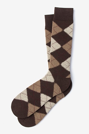 Argyle Assassin Brown Medium-Large Sock