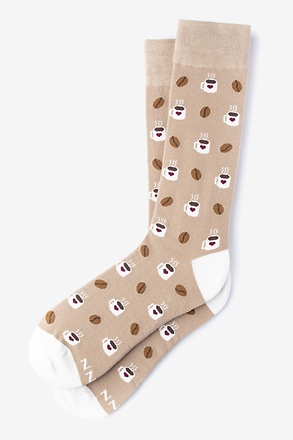 _But First, Coffee Brown Medium-Large Sock_