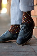 Santa Ana Polka Dot Brown Sock Photo (2)