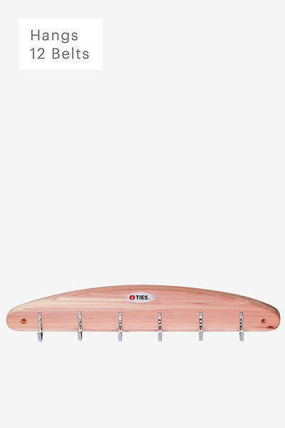Brown Cedar Mounted Cedar Belt Rack