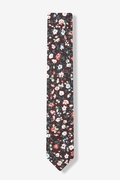 August Floral Brown Skinny Tie Photo (0)