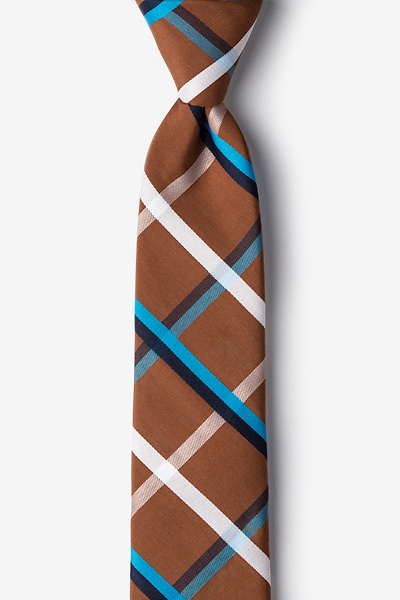 Brown Cotton Bellingham Skinny Tie