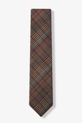 Bradford Plaid Brown Skinny Tie Photo (0)