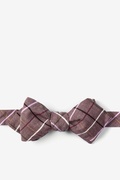 Brown Checkers Diamond Tip Bow Tie Photo (0)