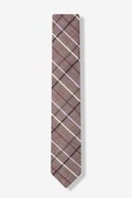 Brown Checkers Skinny Tie Photo (1)