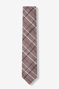 Brown Checkers Skinny Tie Photo (1)